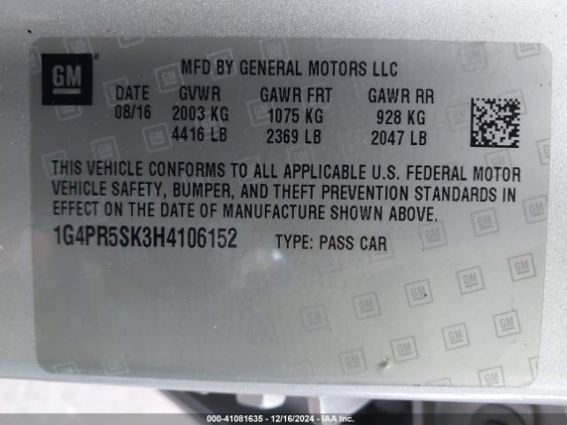 1G4PR5SK3H4106152 Buick Verano Sport Touring