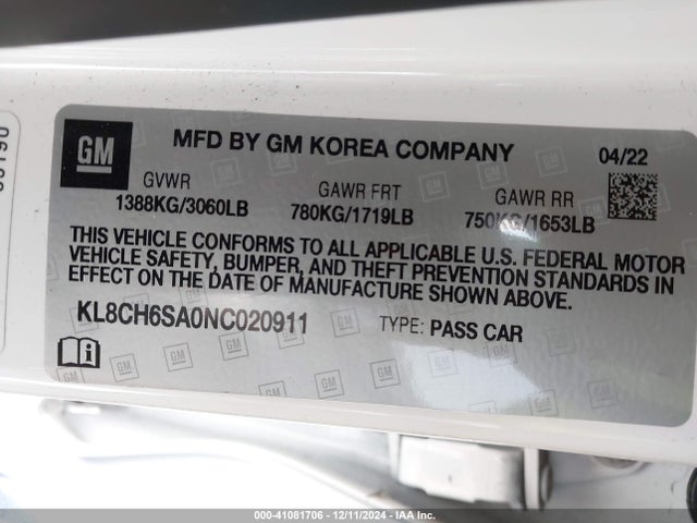Chevrolet Spark Fwd Activ Automatic 2022 KL8CH6SA0NC020911 Image 9