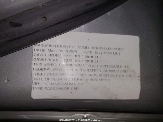 2005 CHRYSLER 300 2C3JA53G65H686964 Photo 8