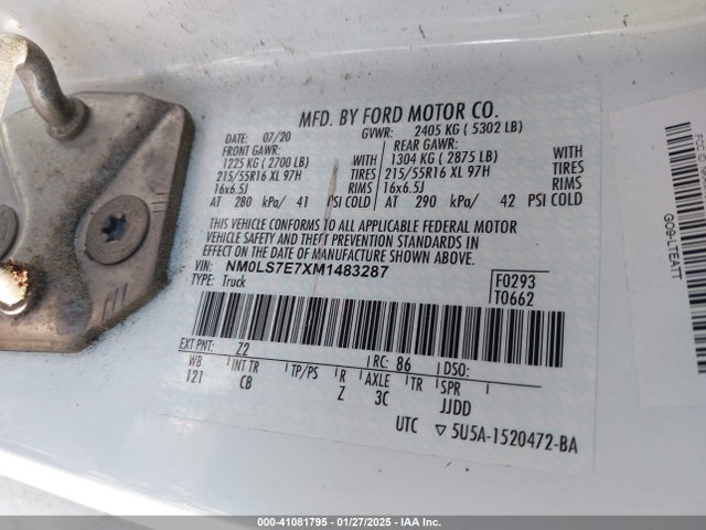 Ford Transit Connect Xl Cargo Van 2021 NM0LS7E7XM1483287 Image 8