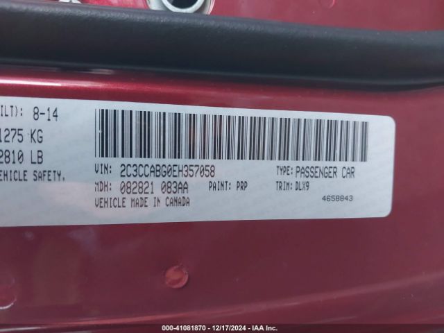 2C3CCABG0EH357058 Chrysler 300 300s
