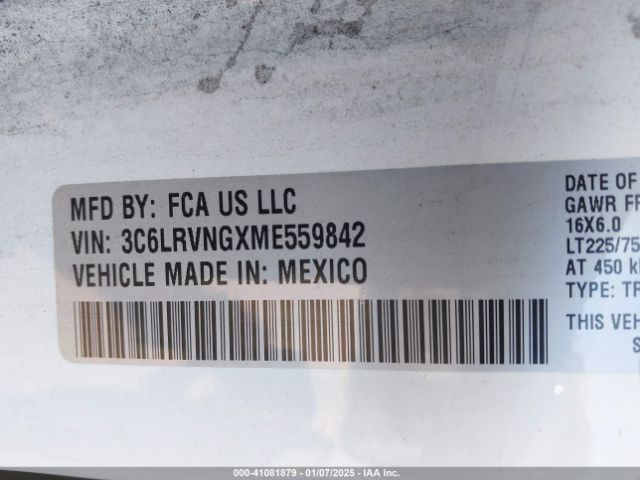 3C6LRVNGXME559842 RAM Promaster 1500 Low Roof 118 Wb