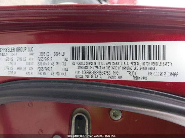 1C6RR6GG6FS534756 RAM 1500 Slt