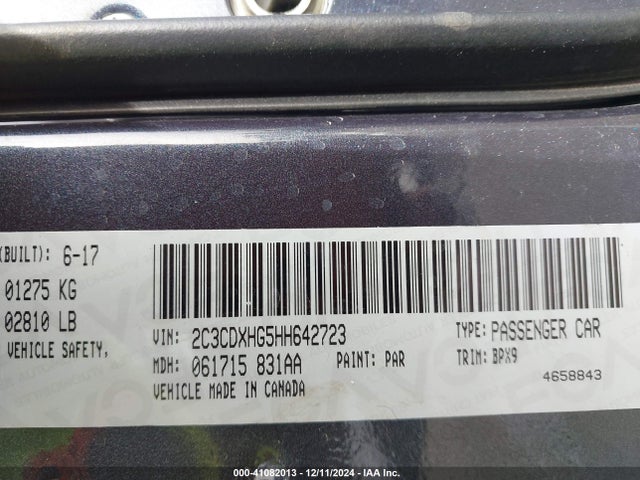 Dodge Charger Sxt Rwd 2017 2C3CDXHG5HH642723 Image 9