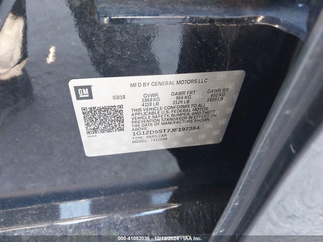 1G1ZD5ST7JF197384 Chevrolet MALIBU LT