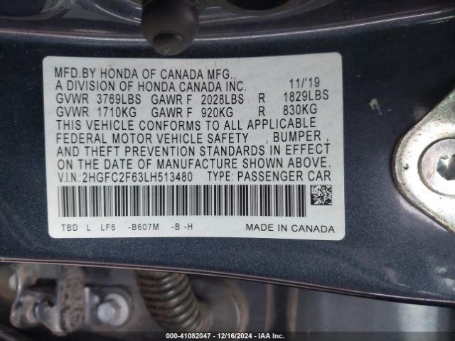 2HGFC2F63LH513480 Honda Civic Lx
