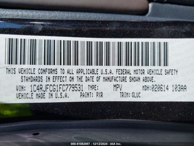 1C4RJFCG1FC779531 Jeep Grand Cherokee Overland
