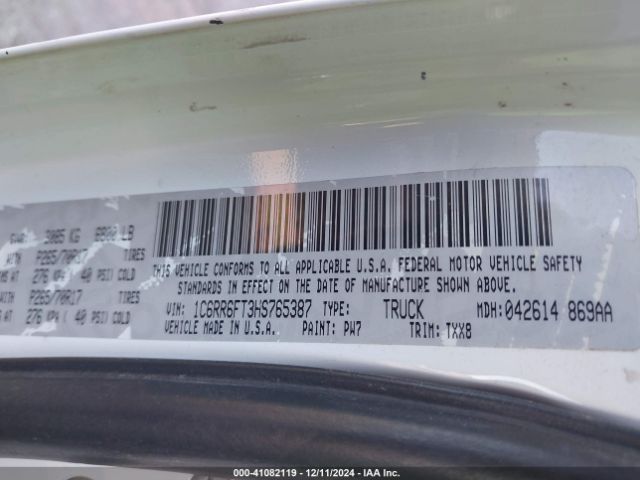 1C6RR6FT3HS765387 RAM 1500 Tradesman  4x2 6'4 Box
