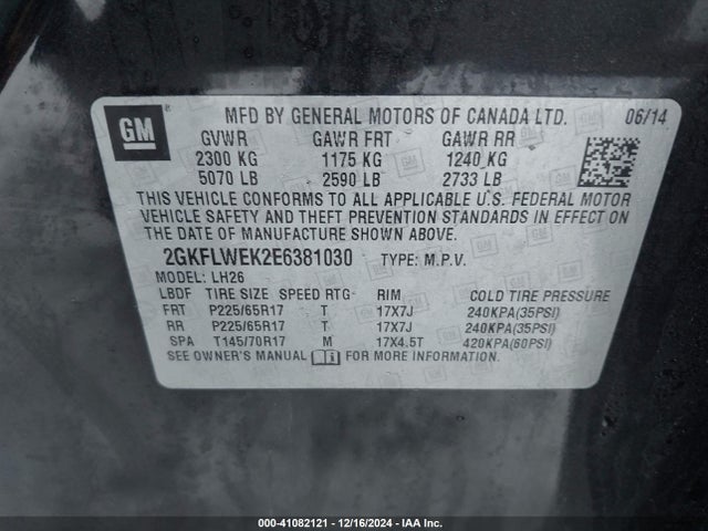 2GKFLWEK2E6381030 GMC Terrain Sle-2
