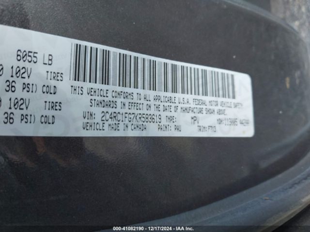 2C4RC1FG7KR583619 Chrysler Pacifica Touring Plus