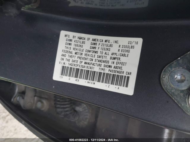 1HGCR2F53GA160851 Honda Accord Sport