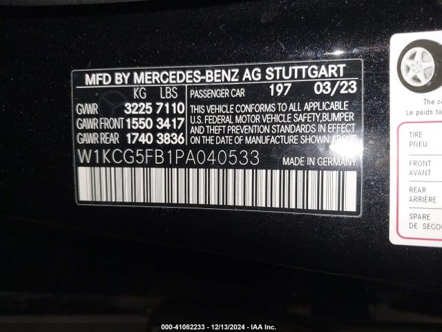 W1KCG5FB1PA040533 Mercedes-Benz Amg Eqs 4matic+