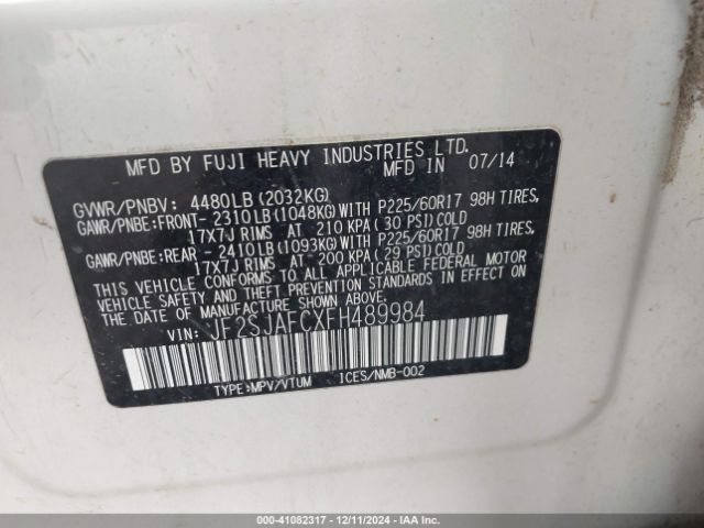 JF2SJAFCXFH489984 Subaru Forester 2.5i Premium