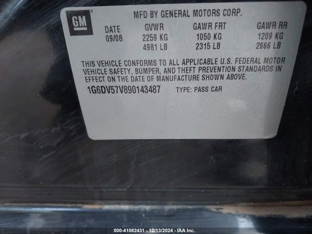 2009 CADILLAC CTS 1G6DV57V890143487 Photo 8