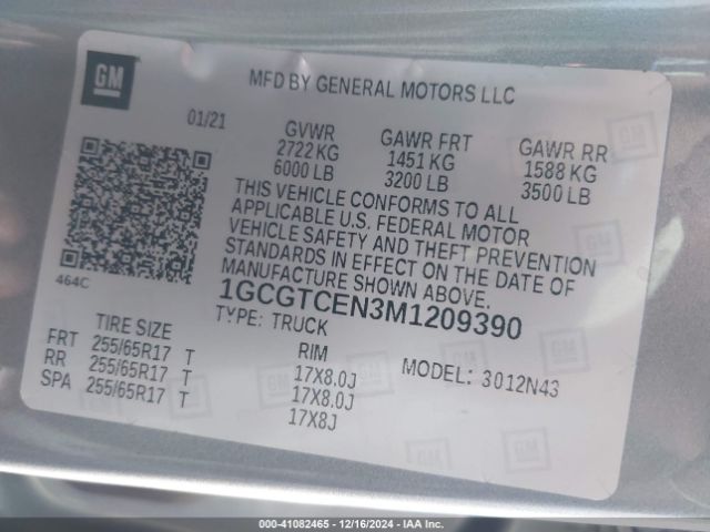 1GCGTCEN3M1209390 Chevrolet Colorado 4wd  Short Box Lt