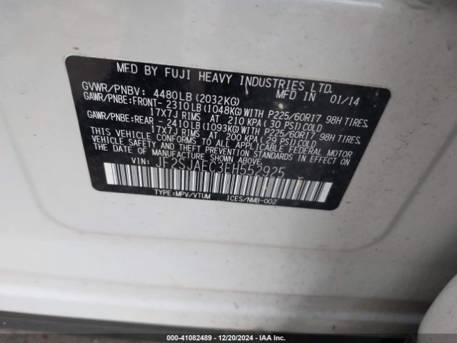 JF2SJAEC3EH552925 Subaru Forester 2.5i Premium