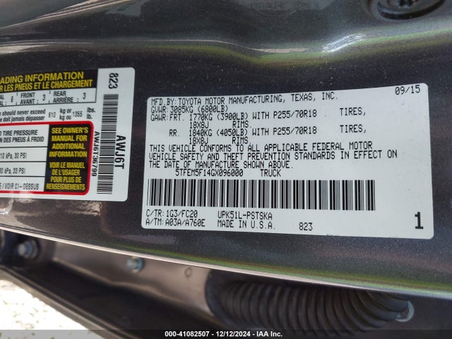 5TFEM5F14GX096000 Toyota Tundra Sr5 4.6l V8