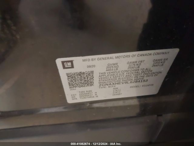 2GNAXHEV9L6284153 Chevrolet Equinox Fwd Ls