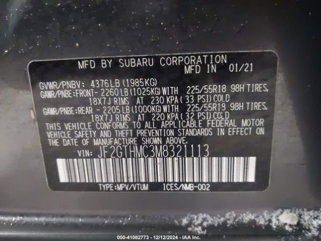 JF2GTHMC3M8321113 Subaru Crosstrek Limited