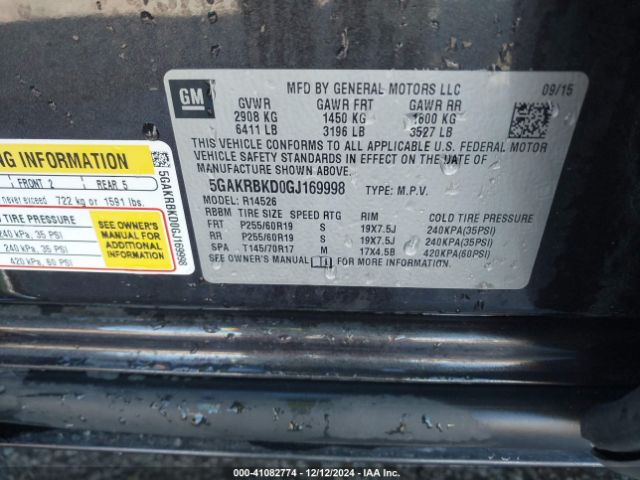 5GAKRBKD0GJ169998 Buick Enclave Leather