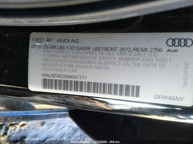 WAUGFAFC0GN047771 Audi A6 2.0t Premium Plus