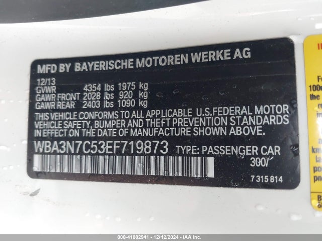 WBA3N7C53EF719873 BMW 428i