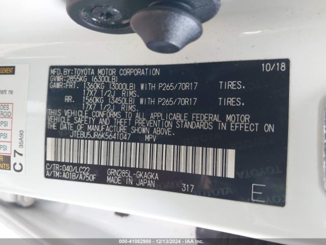JTEBU5JR6K5641047 Toyota 4runner Trd Off Road Premium