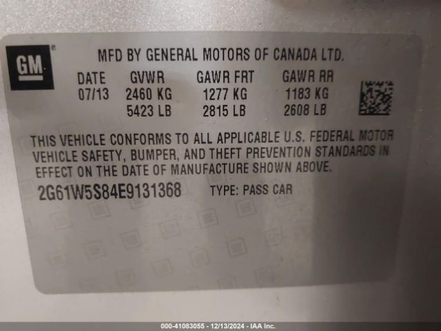 2G61W5S84E9131368 Cadillac Xts Vsport Platinum