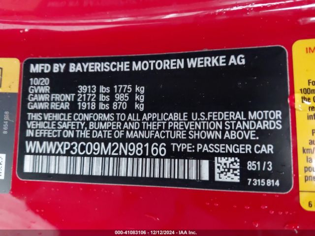 WMWXP3C09M2N98166 Mini Se Hardtop Cooper