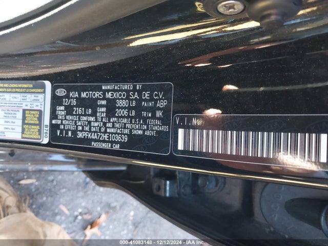 KIA FORTE LX 2017 3KPFK4A72HE103639 Image 9
