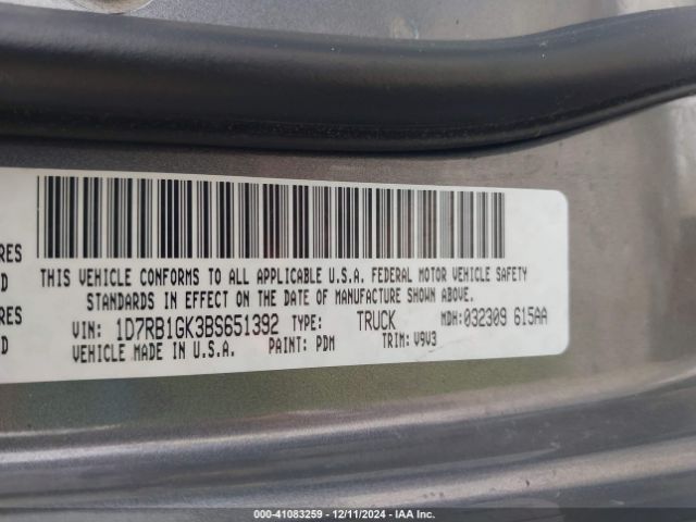 2011 RAM RAM 1500 1D7RB1GK3BS651392 Photo 8