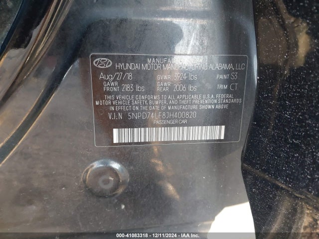 Hyundai ELANTRA SE 2018 5NPD74LF8JH400820 Image 9