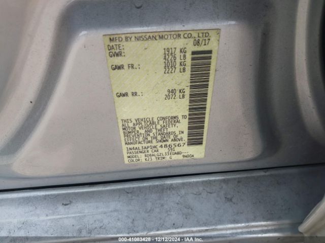 1N4AL3AP1HC486567 Nissan Altima 2.5 S