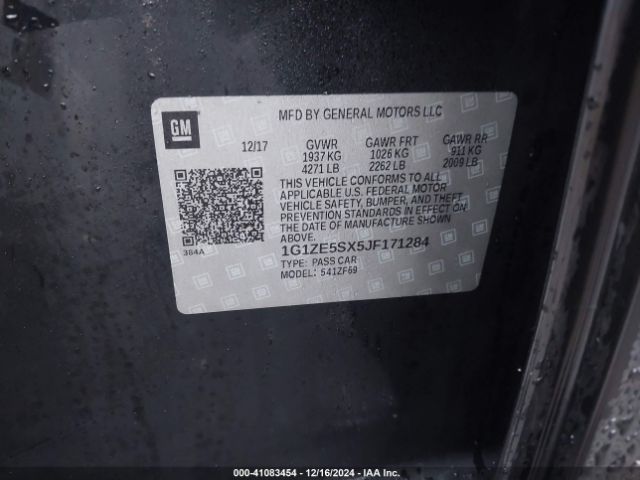 1G1ZE5SX5JF171284 Chevrolet Malibu Premier