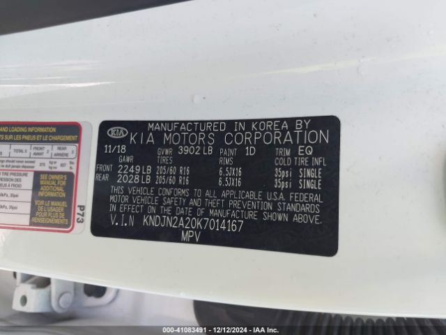 KNDJN2A20K7014167 KIA Soul