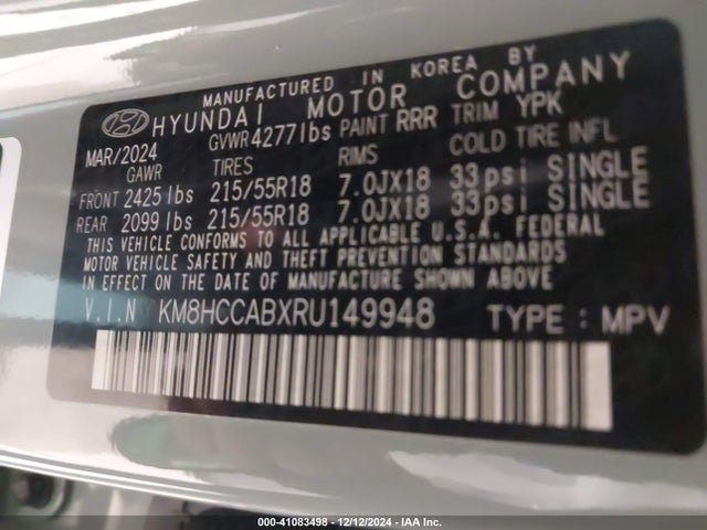 Hyundai Kona Sel 2024 KM8HCCABXRU149948 Image 9
