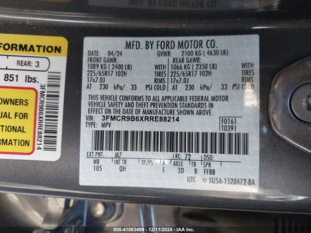 3FMCR9B6XRRE88214 Ford Bronco Sport Big Bend