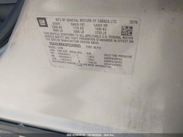 2GKALREK0F6240583 GMC Terrain Sle-2