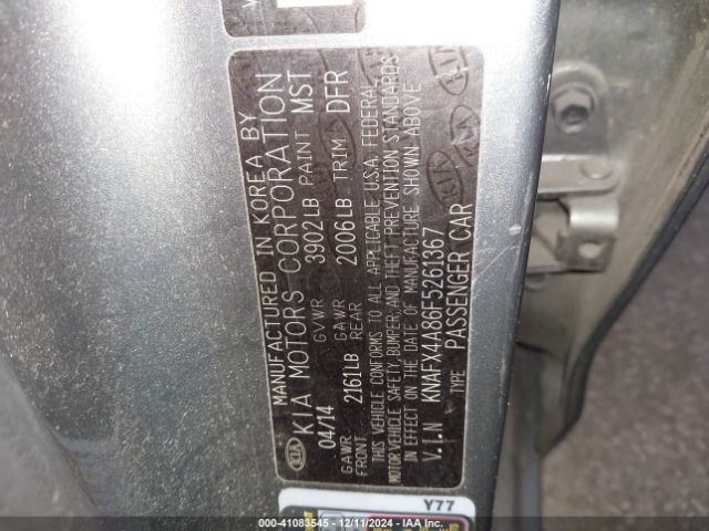 KNAFX4A86F5261367 KIA FORTE EX