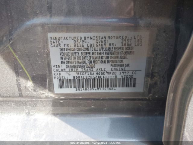 3N1AB8BV6RY353886 Nissan Sentra S Xtronic Cvt