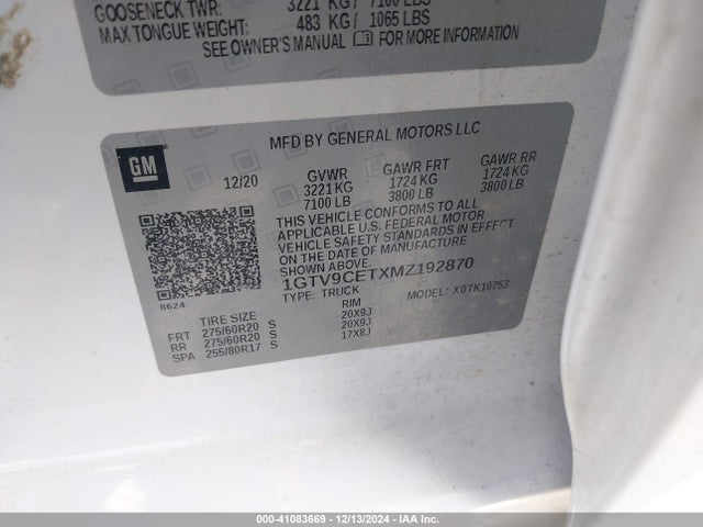 1GTV9CETXMZ192870 GMC lm2