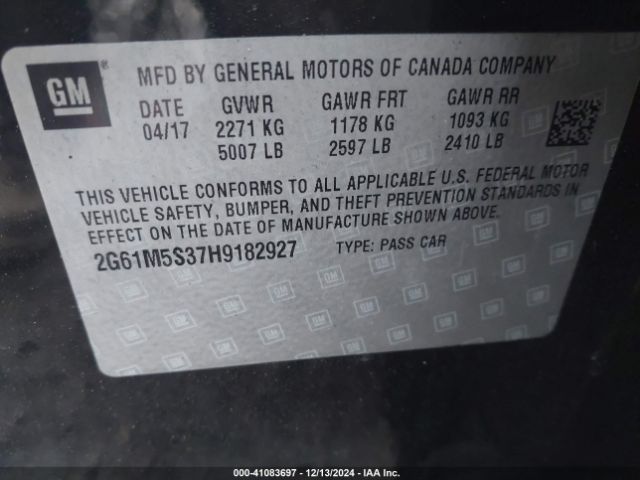 2G61M5S37H9182927 Cadillac XTS LUXURY
