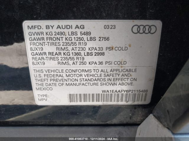 2023 AUDI Q5 WA1EAAFY6P2115488 Photo 8