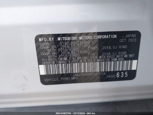 2024 MITSUBISHI OUTLANDER JA4J3VA86RZ027204 Photo 8