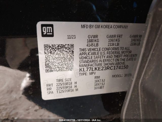 KL77LKE23RC174150 Chevrolet Trax Fwd Activ