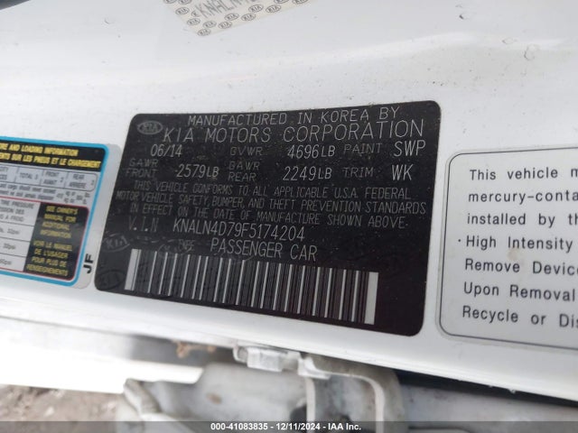 KIA Cadenza Premium 2015 KNALN4D79F5174204 Image 9