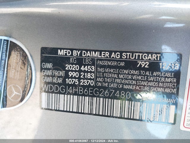 WDDGJ4HB6EG267480 Mercedes-Benz C 250