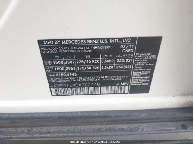 2011 MERCEDES-BENZ GL 350 BLUETEC 4JGBF2FE9BA702140 Photo 8