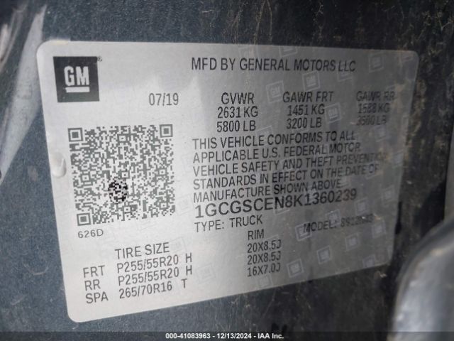 1GCGSCEN8K1360239 Chevrolet Colorado Lt