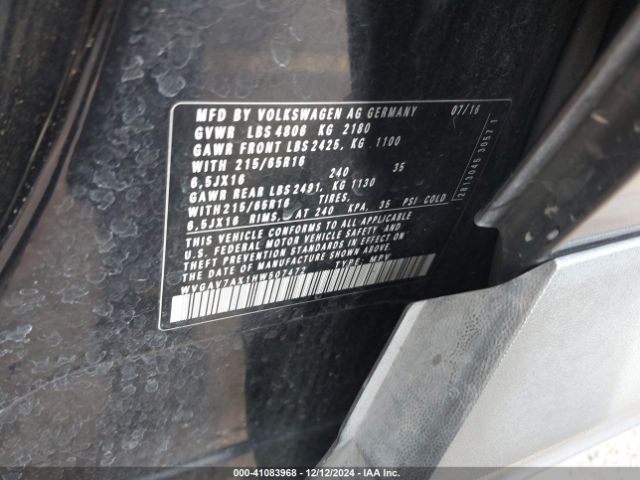 WVGAV7AX1HW507472 Volkswagen 2.0 tsi